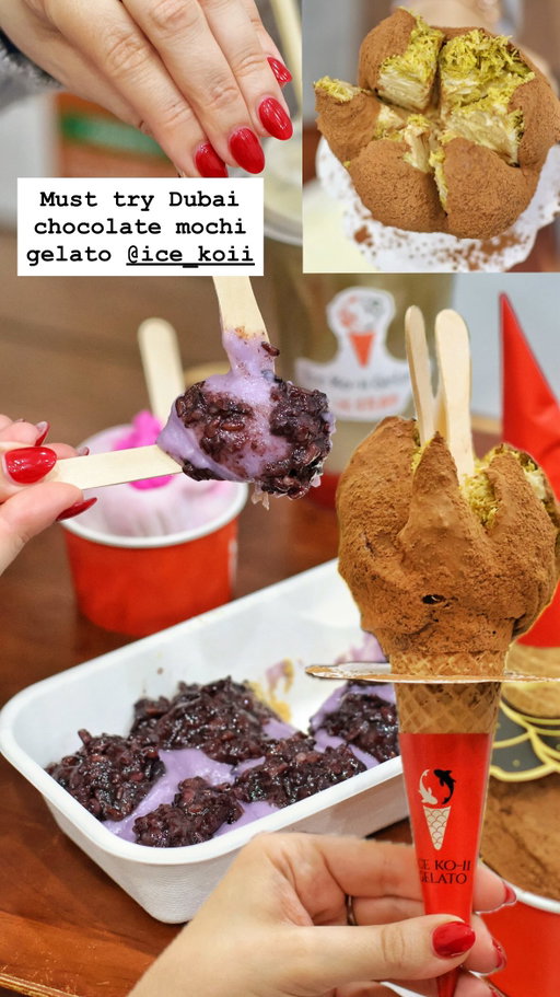 Melbourne winter nights are officially dessert season 

I popped into @ice_koii and honestly... their Dubai Chocolate Gelato is an experience. Rich, decadent, loaded with flavour, and so indulgent it genuinely feels like a whole meal on its own. If you’re a chocolate lover, this one’s non-negotiable.

But can we also talk about their mochi? The cream cheese mochi is unreal, especially the taro and purple rice flavours — easily my favourites. Soft, chewy, creamy, and dangerously addictive.

And their gelato range deserves more hype. Dragon fruit sorbet? I’ve never seen it anywhere else and it’s incredibly fresh, fruity, and refreshing.

Also, move aside strawberry matcha... because the Hojicha Strawberry is the real main character. Smoky, nutty, sweet, and surprisingly addictive. Absolute game changer.

Save this for your next dessert run and tag the friends you’re taking to Ice Koii tonight!

Thanks a lot @the.liese.diaries for accompanying me. 

[invite]