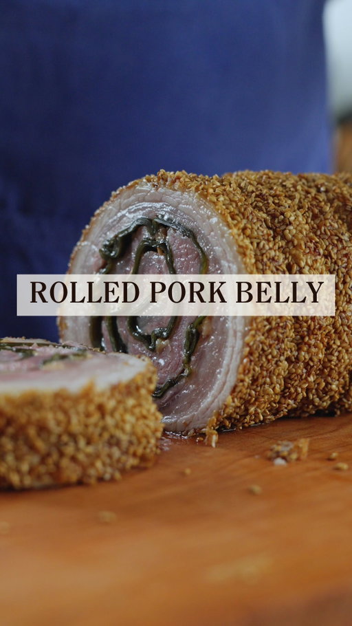 One Pork Belly, 5 Ways:⁠
Part 4 – Rolled pork belly with sesame, kombu and miso⁠
⁠
This boneless pork belly has been butterflied flat, then layered with kombu and white miso. It’s then rolled, trussed and finished with sesame oil and toasted sesame seeds.⁠
⁠
To prepare, simply roast in a preheated oven for 2.5 hours at 150°C. Allow the roast to rest for 10 minutes before slicing into thick pieces. We like to serve it with a chicken and miso broth and bonito.⁠
⁠
Available in-store until 7 June