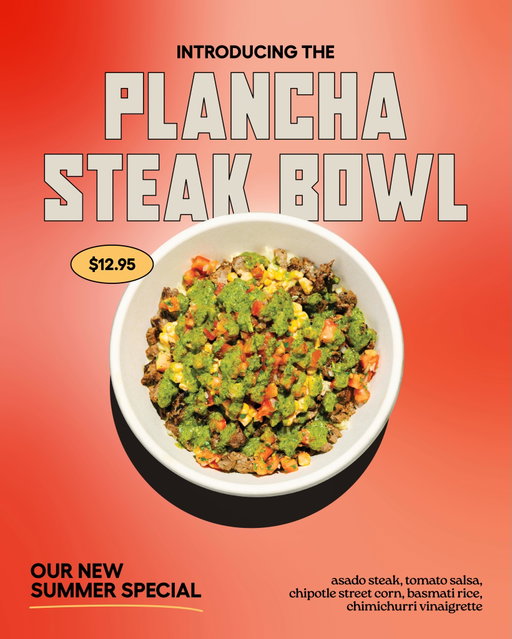 Summer has officially arrived at Happy+Hale 🔥🥩

Meet the NEW Plancha Steak Bowl — featuring juicy asado steak, fresh tomato salsa, smoky chipotle street corn, basmati rice, and our signature chimichurri vinaigrette. Bold flavors, bright ingredients, and built for summer. ☀️

Available now at Happy + Hale.