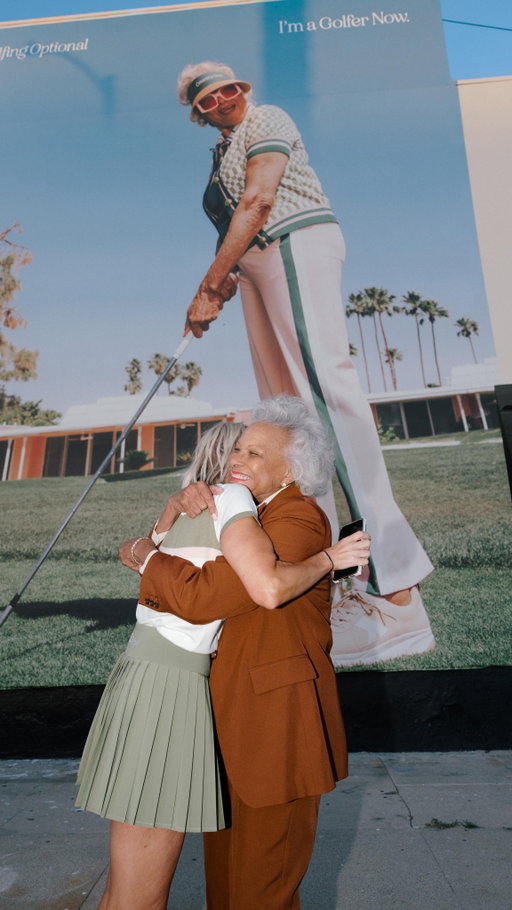 We wanted to build @fore.all for everyone!!! Regardless of age or anything else. At our golf pop up we didn’t tell lavel she made the campaign billboard!!! So exciting. We love you lavel.