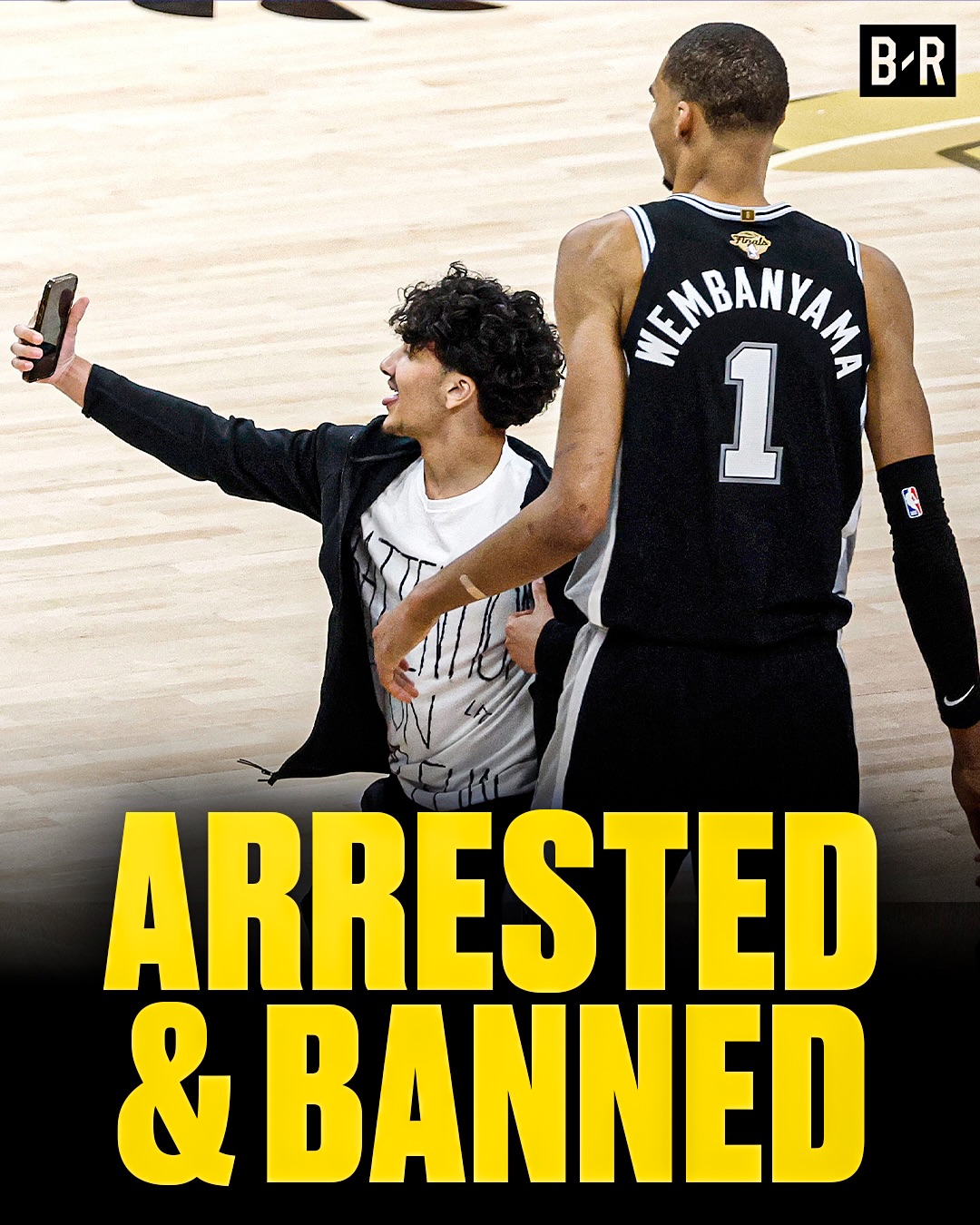 The fan who ran on the court during Game 1 of the NBA Finals was arrested & will be banned for life from all NBA arenas, via @apnews's Tim Reynolds

A second individual will also receive a lifetime ban for his role in the incident