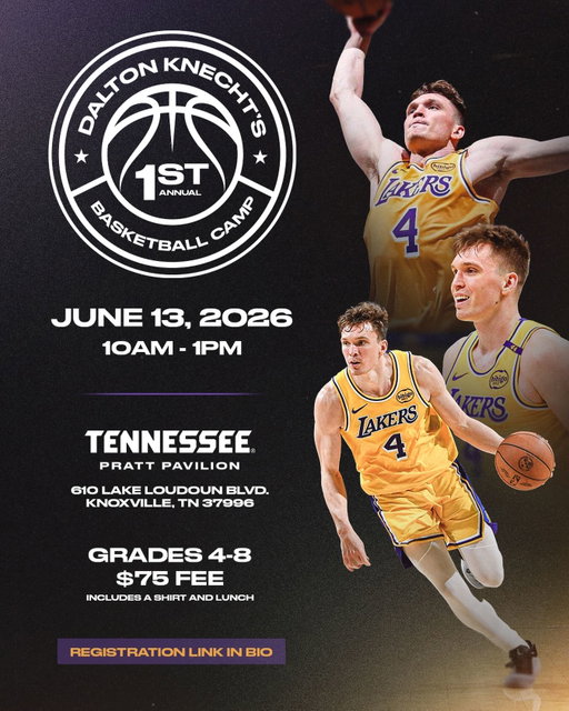 Excited to announce my First Basketball Camp‼️Come hoop with me back in Knoxville at Pratt Pavilion🏀 Registration includes a shirt, lunch, and some fun giveaways and prizes! Can’t wait to see you all there. Link in bio to register‼️