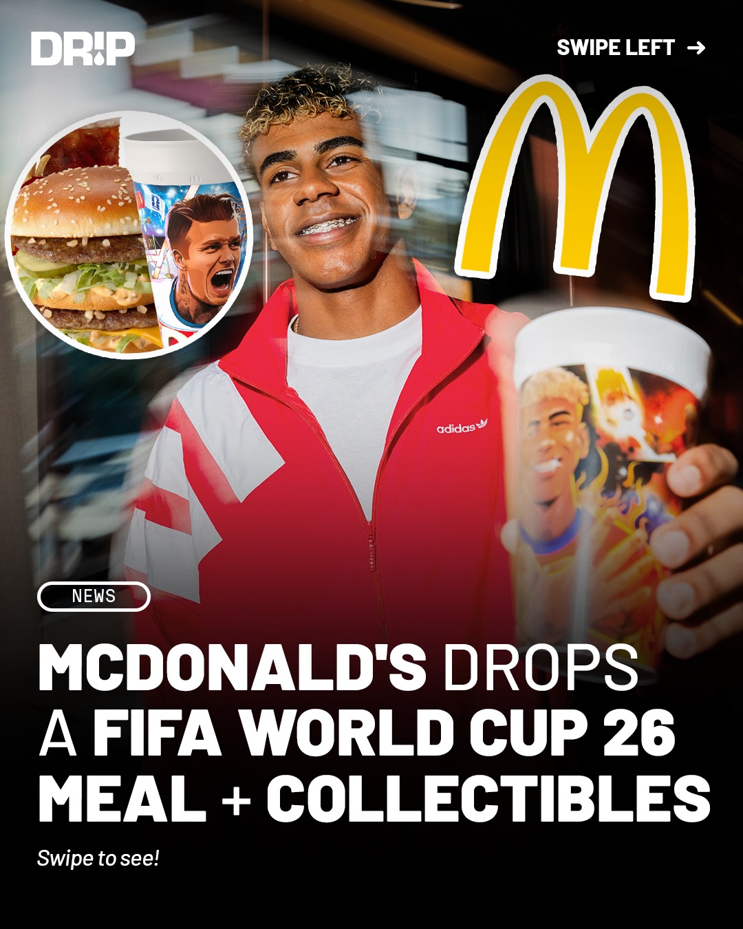 McDonald’s has released a limited time FIFA World Cup 26 meal, paired with collectible cups.

With each meal, fans will receive one of nine collectible cups featuring Christian Pulisic, David Beckham, Ronaldinho, Thierry Henry, Son Heung Min, Lamine Yamal, Alphonso Davies, Santiago Gimenez, or McDonald’s legend Grimace.

Will y’all be collecting?