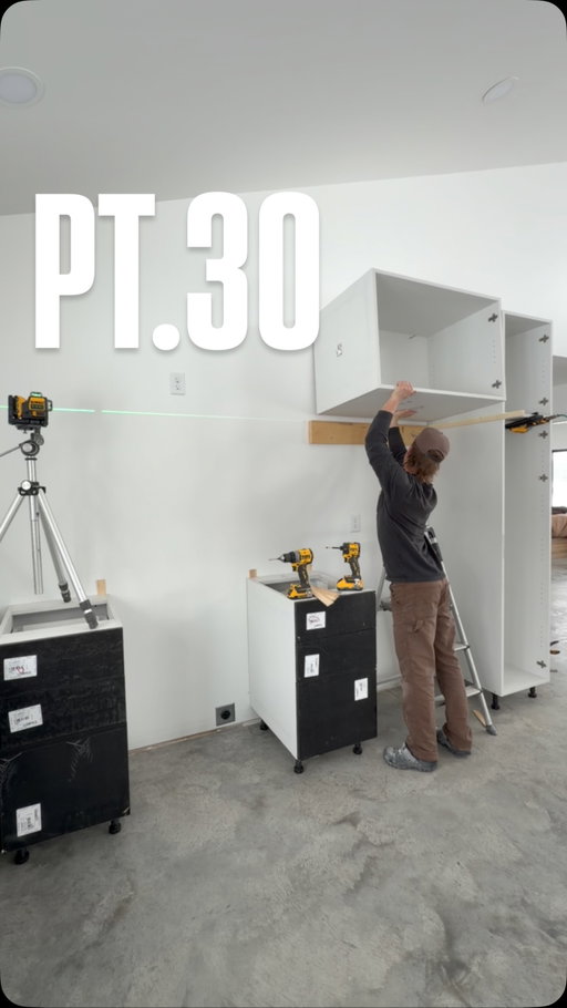 PT.30 Setting my kitchen cabinets w/ @dewalttough #DEWALTPartner #DEWALTTough * Depicted use is for illustrative purposes only. Always follow manufacturer’s operating instructions, warnings, and wear proper PPE. *