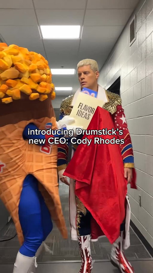 and he’s bringing the ULTIMATE cone drop
 
#drumstick #codyrhodes #wwe