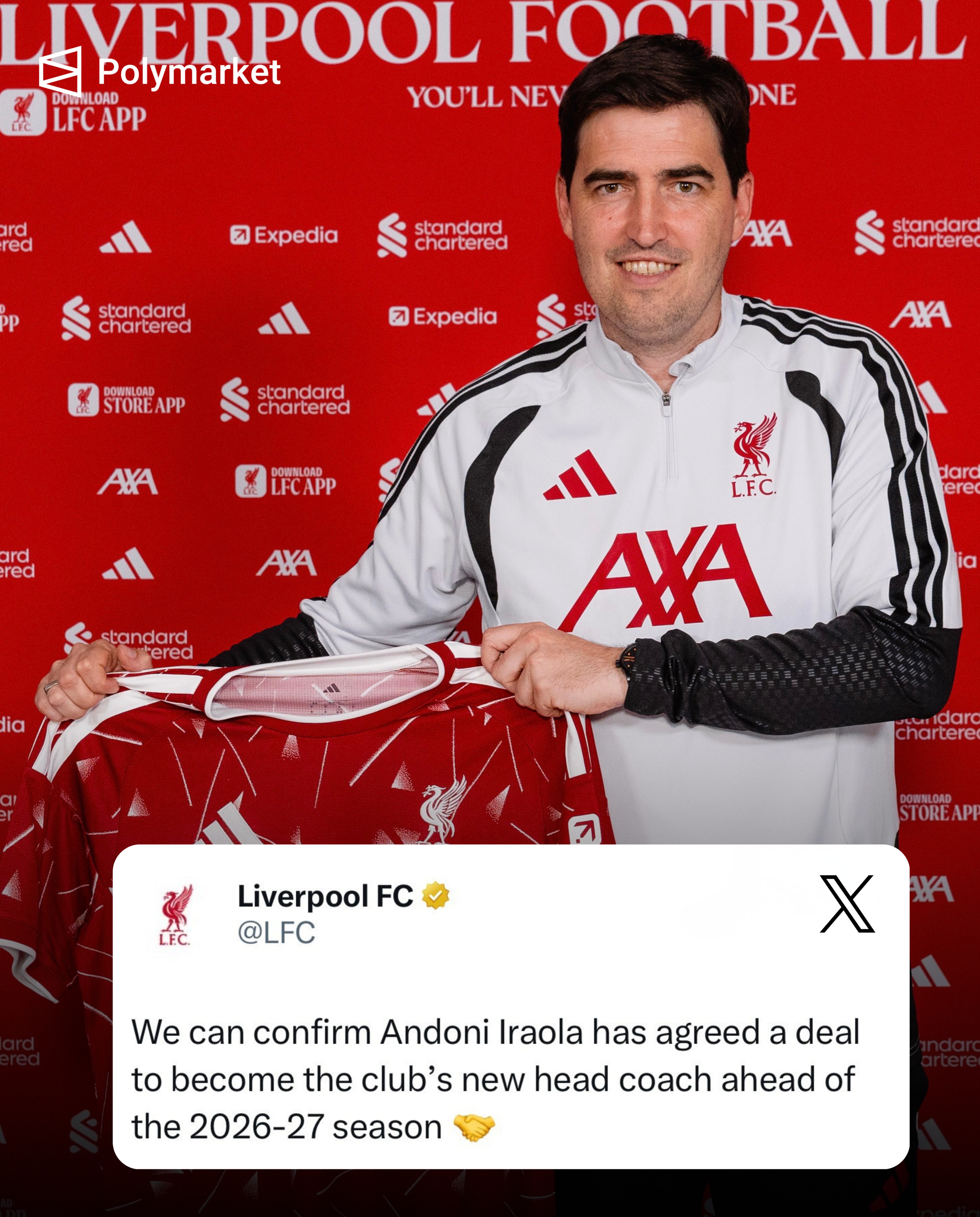 ✍️🔴 𝐎𝐅𝐅𝐈𝐂𝐈𝐀𝐋: Liverpool have just announced Andoni Iraola as their new manager for next season. 

Your thoughts reds? How do you rate Iraola signing? 🧐