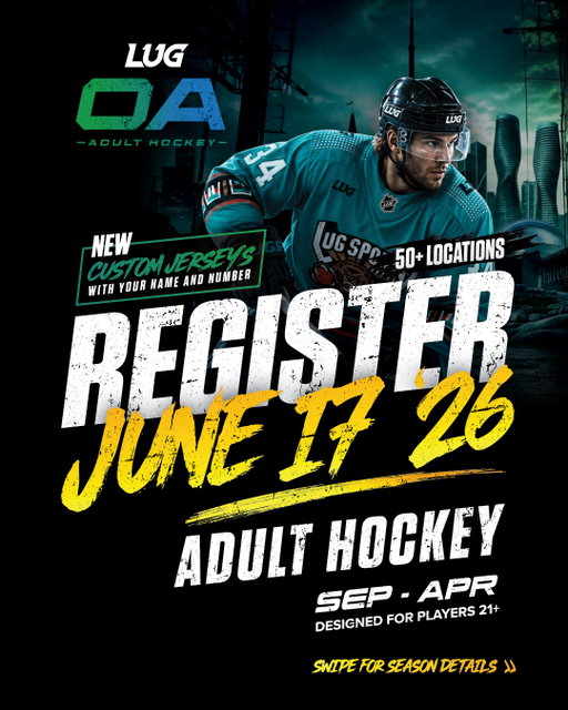 LUG OA Adult Hockey is Officially Loading🔥 More locations & more games than ever before...Registration Opens June 17th, 26. Link in bio to join the waitlist🏒