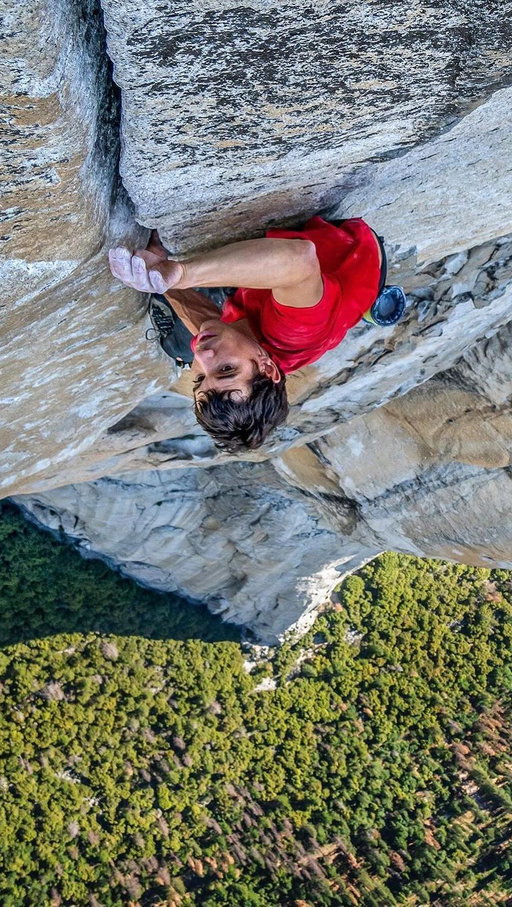 Nine years ago yesterday, @alexhonnold made history

Here, a scene from @freesolofilm: Hundreds of meters off the deck, Alex tackles the Boulder Problem, the crux of Freedrider (5.13a). @m_synnott and @mikeylikesrocks look on with bated breath. To become the first person to free solo El Capitan, Alex had to rely on microscopic holds, barely-there friction — and a lifetime of preparation.

@natgeo
@thenorthface