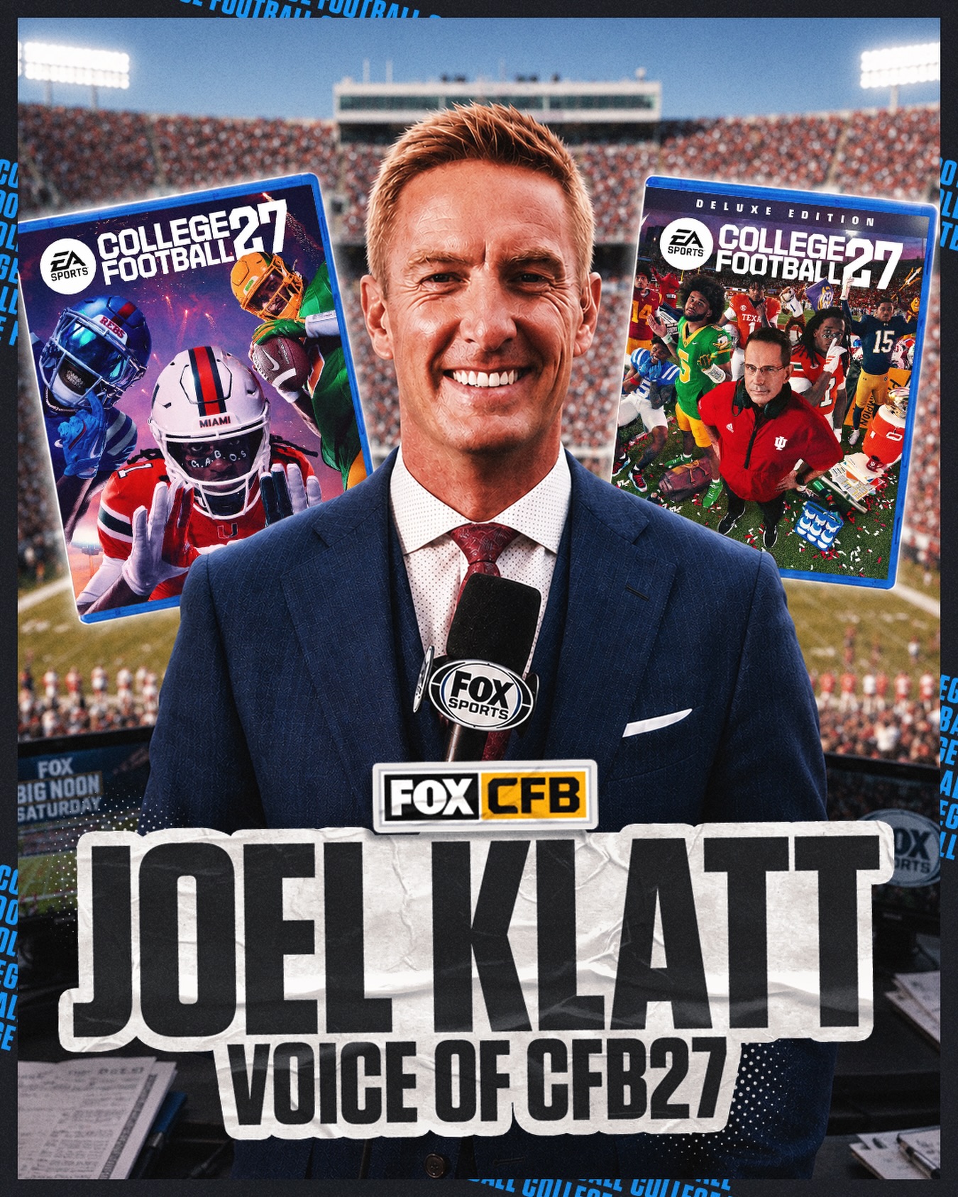 HE’S IN THE GAME 🎮🤩

@joel_klatt is officially a voice of College Football 27 🔥
