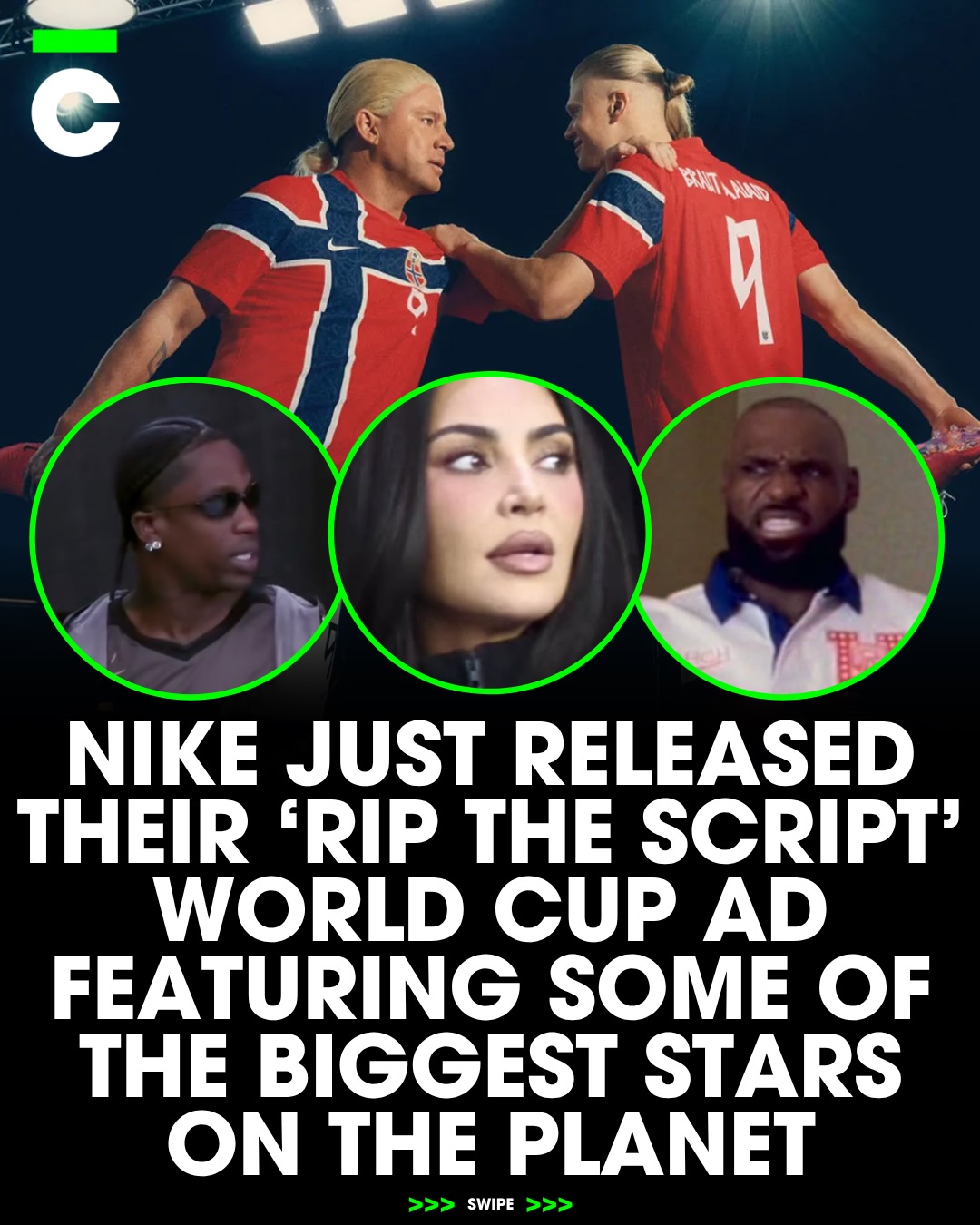 How good are Nike World Cup ads 😍😍😍

Nike just dropped Rip The Script — and it’s basically a reminder that football is at its best when players trust their instincts and have fun with it.

Set inside a wild Hollywood studio, the film throws the rulebook out the window. Kylian Mbappé pulls off a ridiculous bicycle kick, Vini Jr. lets his game do the talking, Cristiano Ronaldo keeps chasing new limits, and Erling Haaland waits for the perfect moment to strike.

Football icons Eric Cantona, Ronaldinho, Zlatan Ibrahimović, Didier Drogba and Jorge Campos show that even in retirement, some players never stop doing things their own way.

You’ll also spot cameos from LeBron James, Travis Scott, Kim Kardashian, Ted Lasso, Channing Tatum, Young Miko and LISA, all watching the chaos unfold.

More than just a film, Rip The Script kicks off Nike Football’s latest chapter — celebrating creativity, confidence and the next generation changing the game.

Even 4 years, we wait in anticipation for these Nike commercials... and this one is up there with the very best 🔥

🎥: @nike / @nikefootball