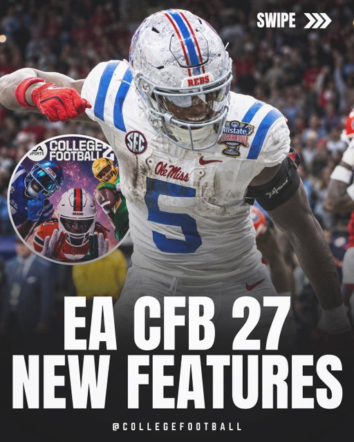 EA might’ve actually cooked this year

AD expectations, RTG archetypes, Heisman ceremony, NIL in Dynasty, Stadium builder, Custom crowds, Coach mode in dynasty, Dynamic weather, that’s a real new features list

Now we just need the gameplay to match the hype

What feature are you trying first? 👇