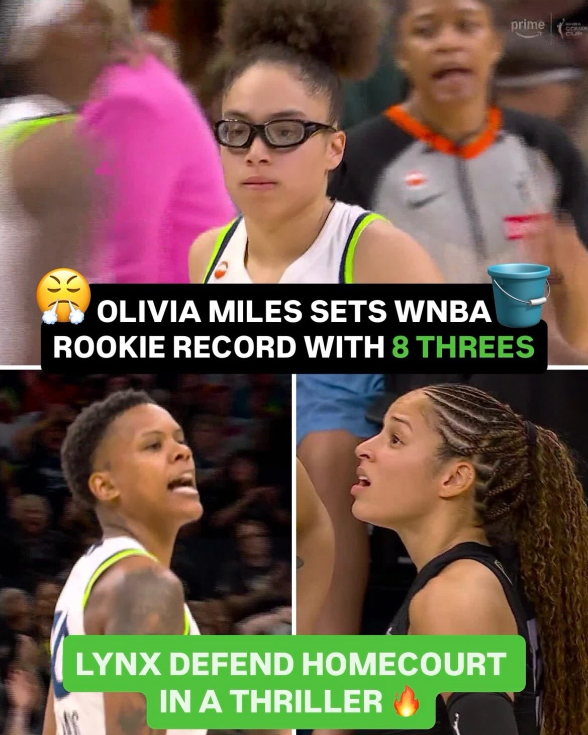 MINNESOTA’S ROOK IS DOIN’ BIG THINGS 🔥

Olivia Miles has the MOST 3-PT FG by a rookie in WNBA history, passing Caitlin Clark and Crystal Robinson 👏