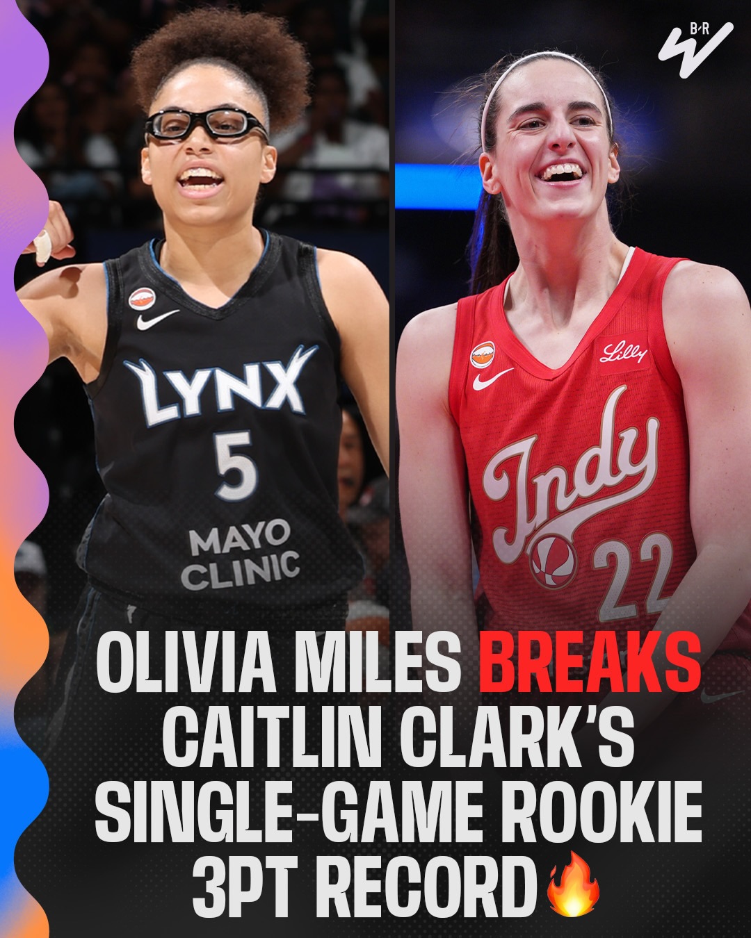 OLIVIA MILES SURPASSES CAITLIN CLARK FOR MOST THREES MADE BY A ROOKIE IN A GAME 👏