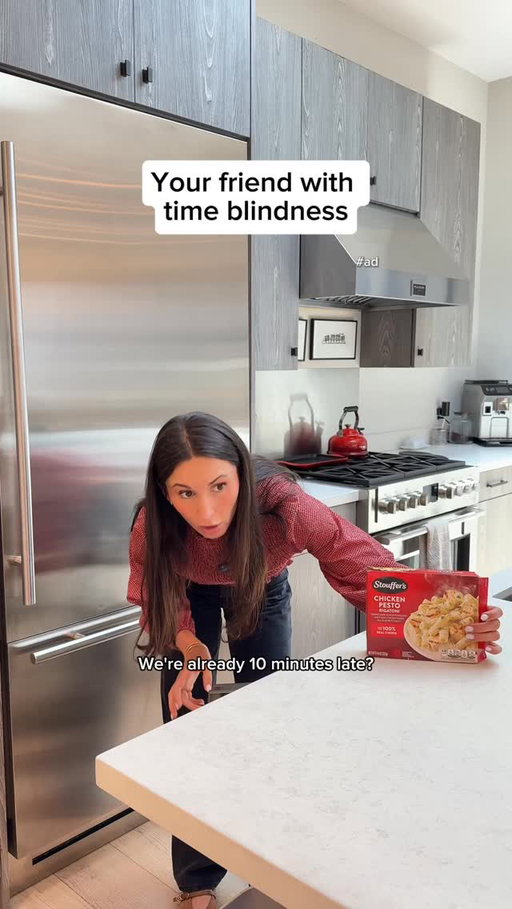 Wait..what year is it? Unfortunately I am this friend, which is why @stouffers quick and delicious meals are a consistent savior. #ad #timeblindness #friend #comedy #late