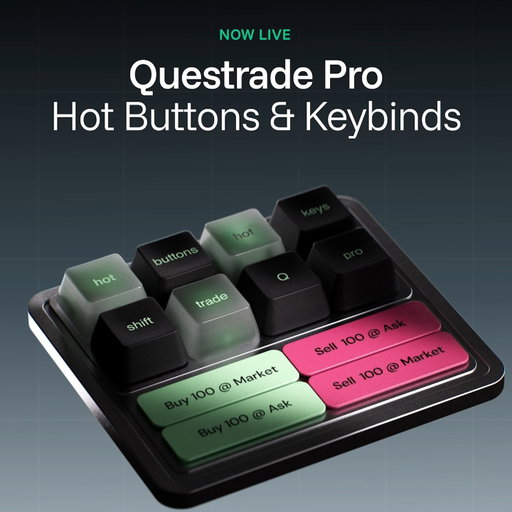 One request kept coming up in Questrade Pro feedback, more than almost anything else: Hot Buttons.

We heard it. We built it. It's live.

Set up buttons for your exact setup — direction, order type, quantity. Click or use keyboard shortcuts to trade from the chart. No order entry, no four-step flow.

Log into Questrade Pro to try Hot Buttons today.