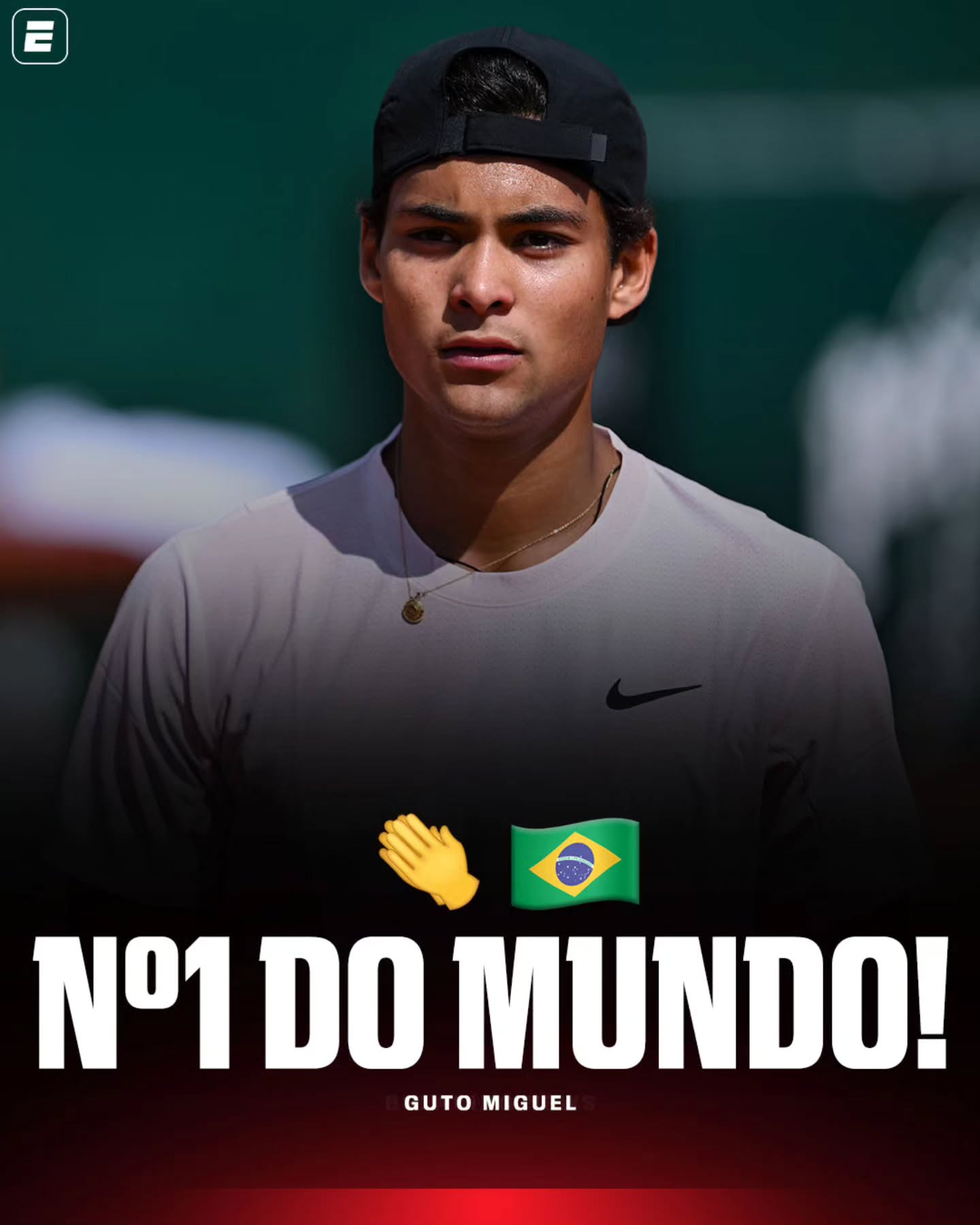 GIGANTE 👏🇧🇷💪 Com a final do torneio juvenil de Roland Garros alcançada, Guto Miguel será o tenista número 1 do mundo no ranking da ITF que será atualizado na próxima semana!

 👉 Assista aos jogos de Roland Garros AO VIVO pela ESPN no Plano Premium do #DisneyPlus!

#RolandGarrosNaESPN #rolandgarros #gutomiguel