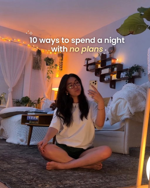 a free evening means you can finally start that show, bake something just because, go for a walk, pick up a hobby, or spend a few hours doing absolutely nothing productive. ✨

here are 10 ways to spend a night with no plans 🤍 save this for the next time you find yourself wondering what to do tonight.

#comfortcreator #homebody #cozyhome #cozyhobbies #stayinghome