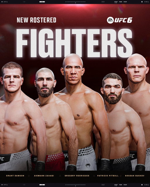 New Rostered Fighters at launch 👊

More on the way 👀

Get a sneak peek at some of the new rostered fighters stepping into #UFC6 at launch, with more dropping every month.