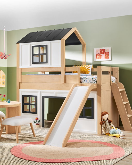 Parents: it's just a bed.⁣
⁣
Kids: it's a treehouse, fort, clubhouse, hideout, reading nook, and the fastest way to get out of bed. 😂⁣
⁣
This Hidden Hills Treehouse Bed from @drewandjonathan for Rooms To Go Kids is proof that functional furniture can still feel magical.⁣
⁣
Would this be your kid's dream room? ⬇️⁣
⁣
#drewandjonathan #dandjforrtg #kidsroom
