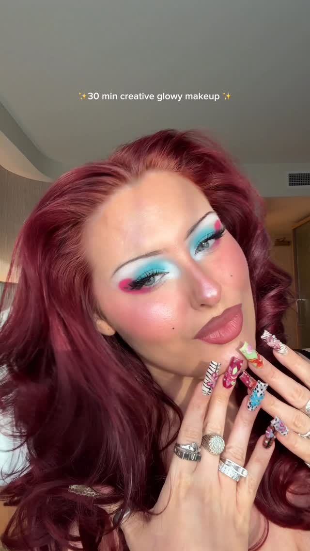 Makeup from my Miami Swim Week Meg the stallion runway look 💋

I wanted something creative & summery but easy and quick to match my outfit and this is what I came up with, v Zara Larson & @sophiasinot inspired 

Main products were 

@diorbeauty glow palette 
@nyxcosmetics_uk line loud liner in magic maker
@narsissist creamy concealer Creme brûlée
@hauslabs foundation 
@cosmic_brushes eyeshadow palette 
@hudabeauty powder 
@maybelline sky high mascara 

Hair colour & cut is @rcnq
