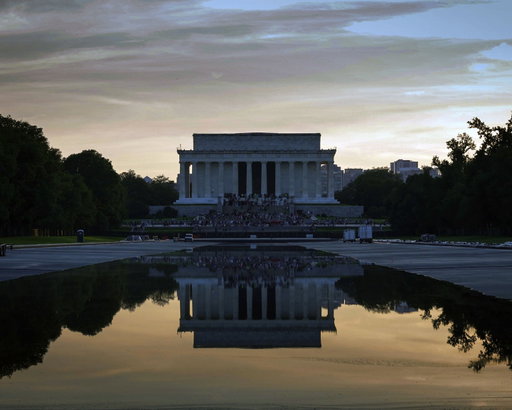 FILL 'ER UP!: President Trump's renovation of the Lincoln Memorial Reflecting Pool is complete and has begun to be filled with water.