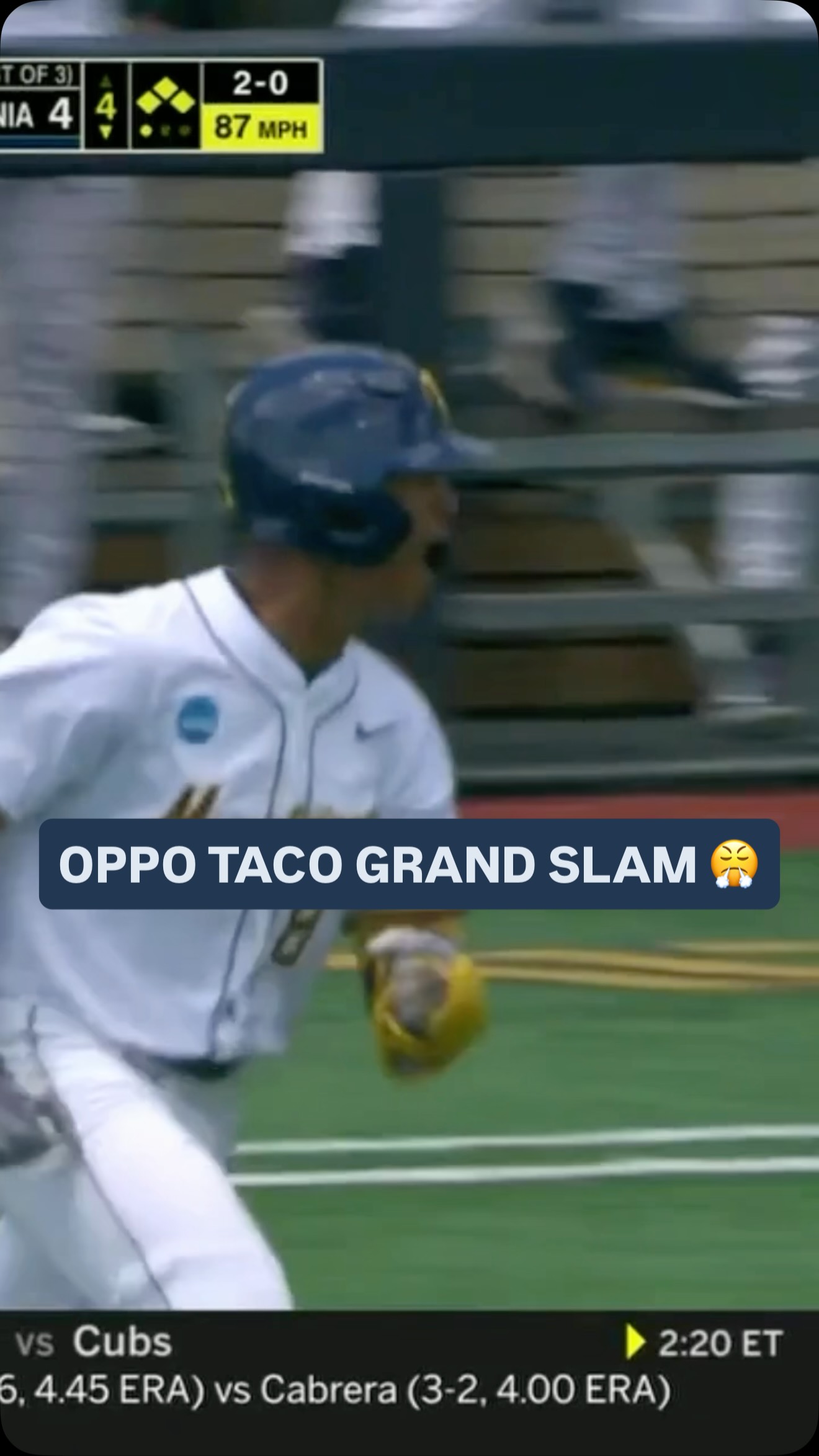 “THE FOURTH NAYLOR” 💥

Tyrus Hall with an OPPO TACO GRAND SLAM to make it 8-1 in the 4th!!

#RoadToOmaha x 🎥 ESPN2 / @wvubaseball
