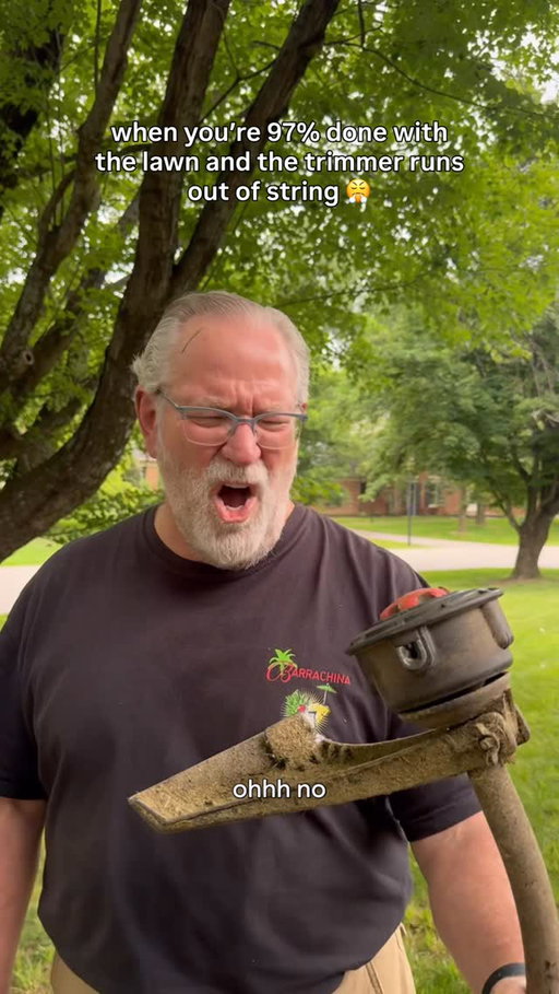 replacing the trimmer string takes longer than trimming the entire lawn 😪
•
#themcfarlands #dad #dan #memes #meme