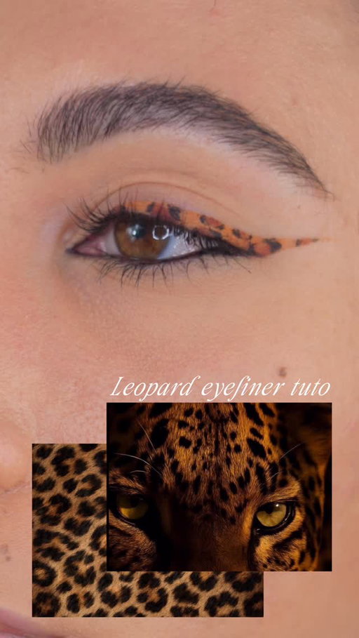 Leopard eyeliner makeup tutorial 🐆🙂‍↕️