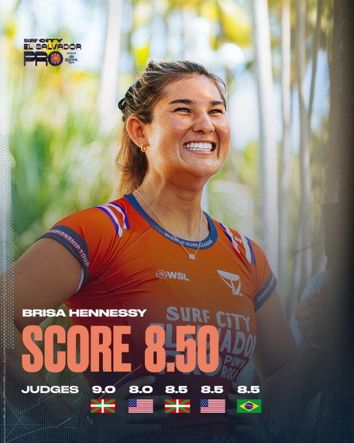 @brisahennessy found a wall and absolutely tore it apart.

Oficially the top wave score of her 2026 to date as well as the top wave of the event thus far.

@surfcity #ElSalvadorPro is LIVE | @corona