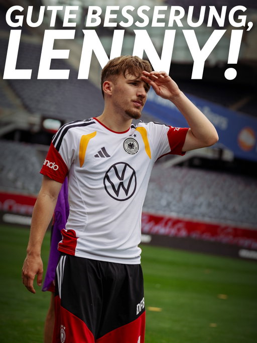 Lenny hat sich heute im Abschlusstraining einen Muskelbündelriss zugezogen und fällt verletzungsbedingt aus… 😕 Gute Besserung, wir denken an dich! 🖤❤️💛

#fifaworldcup #dfbteam 📸 DFB/Max Galys
