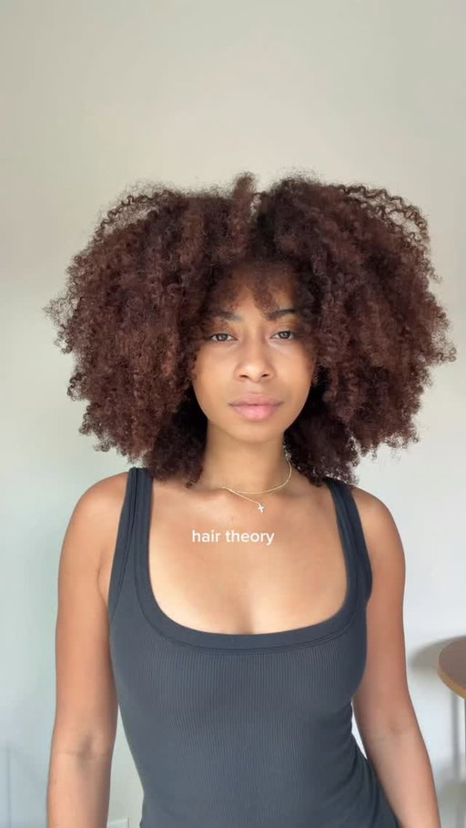 saw another creator do this and had to recreate ✨ its so interesting how a hairstyle can change the way you look. my hair down def makes my face look rounder lol 

are you for the up or down look? 

#naturalcurls #curlyhair #hairtheory