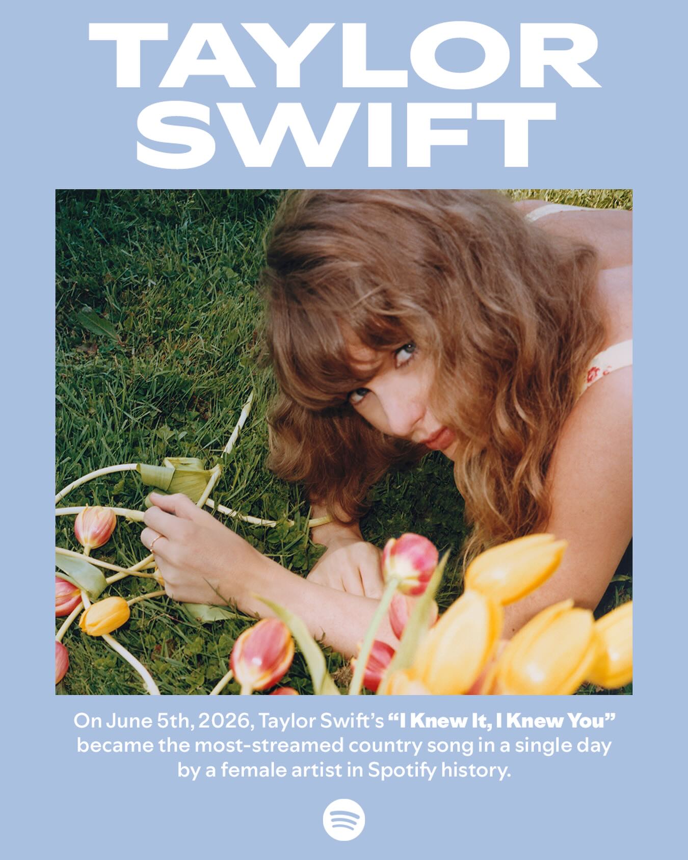 On June 5th, 2026, Taylor Swift’s “I Knew It, I Knew You” became the most-streamed country song in a single day by a female artist in Spotify history.