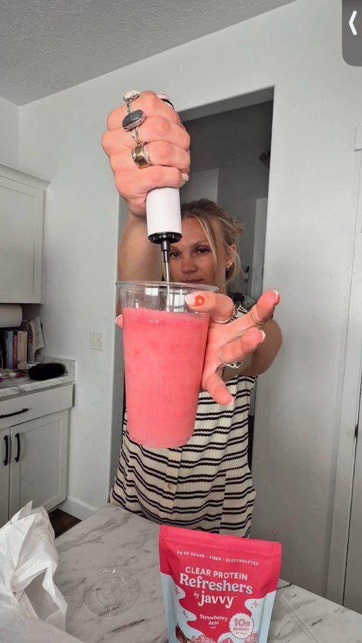 Catch me sippin on @javvycoffee all summer long to keep up my FUN MOM STATUS🌸🥤☀️🩵 anyone else love anything acai?! 
@target #drinktime #targetrun #momlife #summertime #summeressential