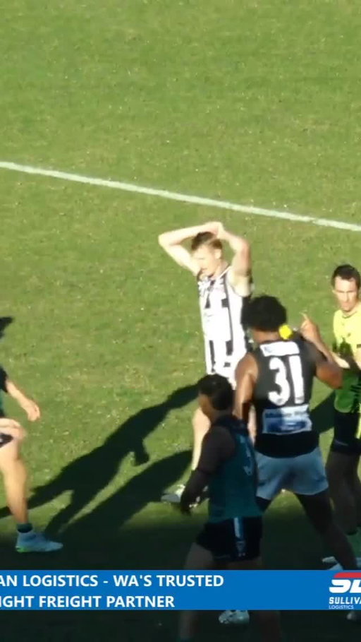 EGT Goal of the Year contender here from Jeremy Sharp from 55m out on the boundary to cap off a 40-disposal, two-goal day in Peel Thunder’s big win over Swan Districts. 🤯 

Will be see better this season?