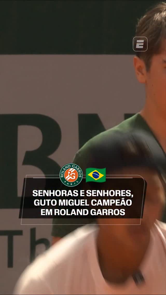 É ISSO MESMO!! GUTO MIGUEL CAMPEÃO EM ROLAND GARROS!! AQUI É O BRASIL!! 🇧🇷🇧🇷🇧🇷🏆🏆🏆💚💛💚💛💚💛

#RolandGarrosNaESPN #rolandgarros #gutomiguel