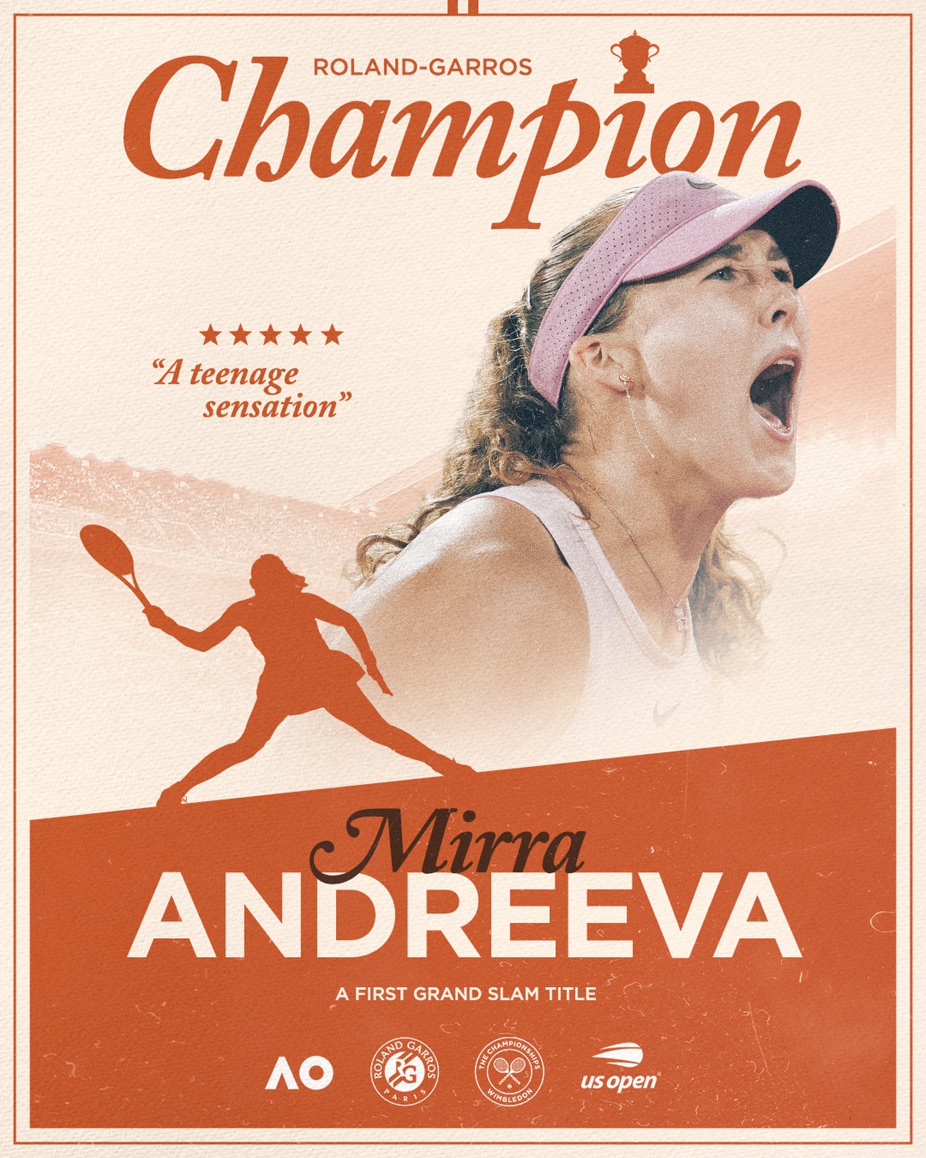 Mirra’s moment 🏆

19-year-old Mirra Andreeva wins her first Grand Slam title to become the youngest Roland-Garros women’s singles champion since 1992.
