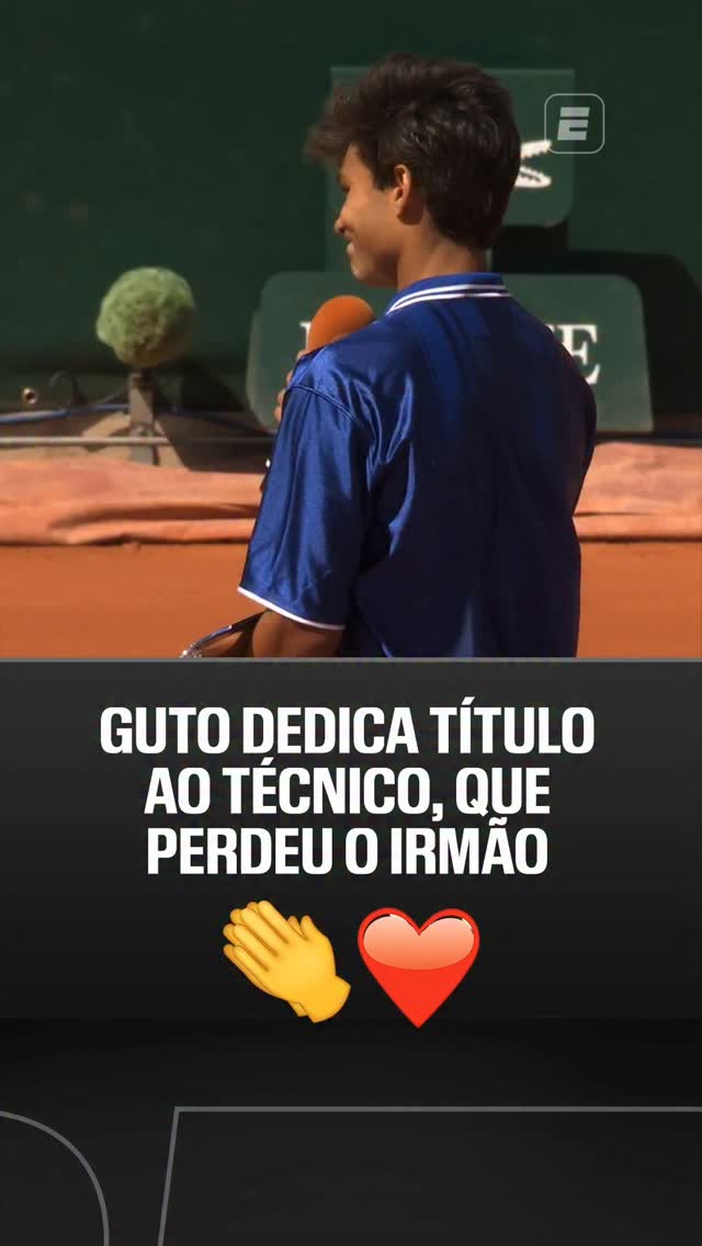 LINDA ATITUDE 👏❤️ Guto Miguel dedicou o título de Roland Garros ao seu técnico Kike Grangeiro, que perdeu o irmão há duas semanas

#RolandGarrosNaESPN #rolandgarros #gutomiguel