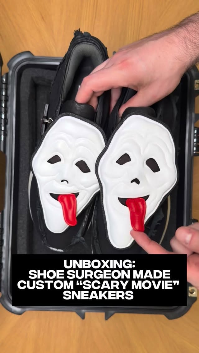 With “Scary Movie” being back on the big screen, we got a special unboxing of custom “Scary Movie” sneakers 👀

Would you pull up to watch “Scary Movie” in these?