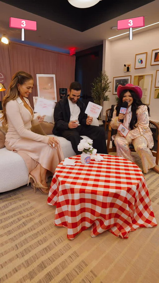 @jlo and @mrbrettgoldstein stepped into the #StreetHearts office to talk Office Romance! 💖💕