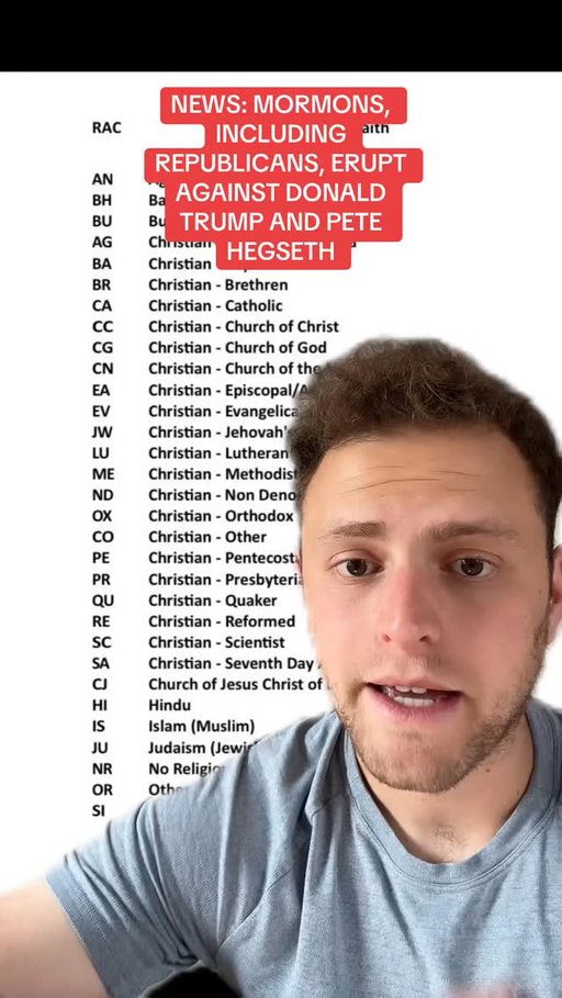 Mormons are erupting against Trump this afternoon because of Pete Hegseth.