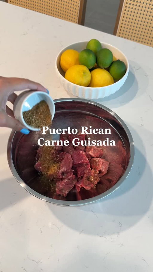 Puerto Rican Carne Guisada recipe 🇵🇷
2 pounds Beef stew meat
Packet sazon
Cumin
Oregano
Achiote oil
2–3 tbsp sofrito
Garlic cloves minced
1  can tomato sauce (8 oz)
2–3 cups water or beef broth
1–2 bay leaves
Potatoes 
Carrots 
Cliantro 
Salt and pepper 

Season the beef with sazon, cumin, oregano, salt, and pepper. Heat achiote oil in a large pot and brown the beef on all sides. Add the sofrito and garlic and cook for a few minutes. Stir in the tomato sauce, then add water or beef broth and the bay leaves. Bring to a boil, lower the heat, cover, and let it simmer until the beef is tender, about 1½–2 hours. Add the potatoes and carrots, cover again. Add cilantro.
•
•
•
•
#latinacontentcreator #puertorico #carneguisado #puertorican #recetas