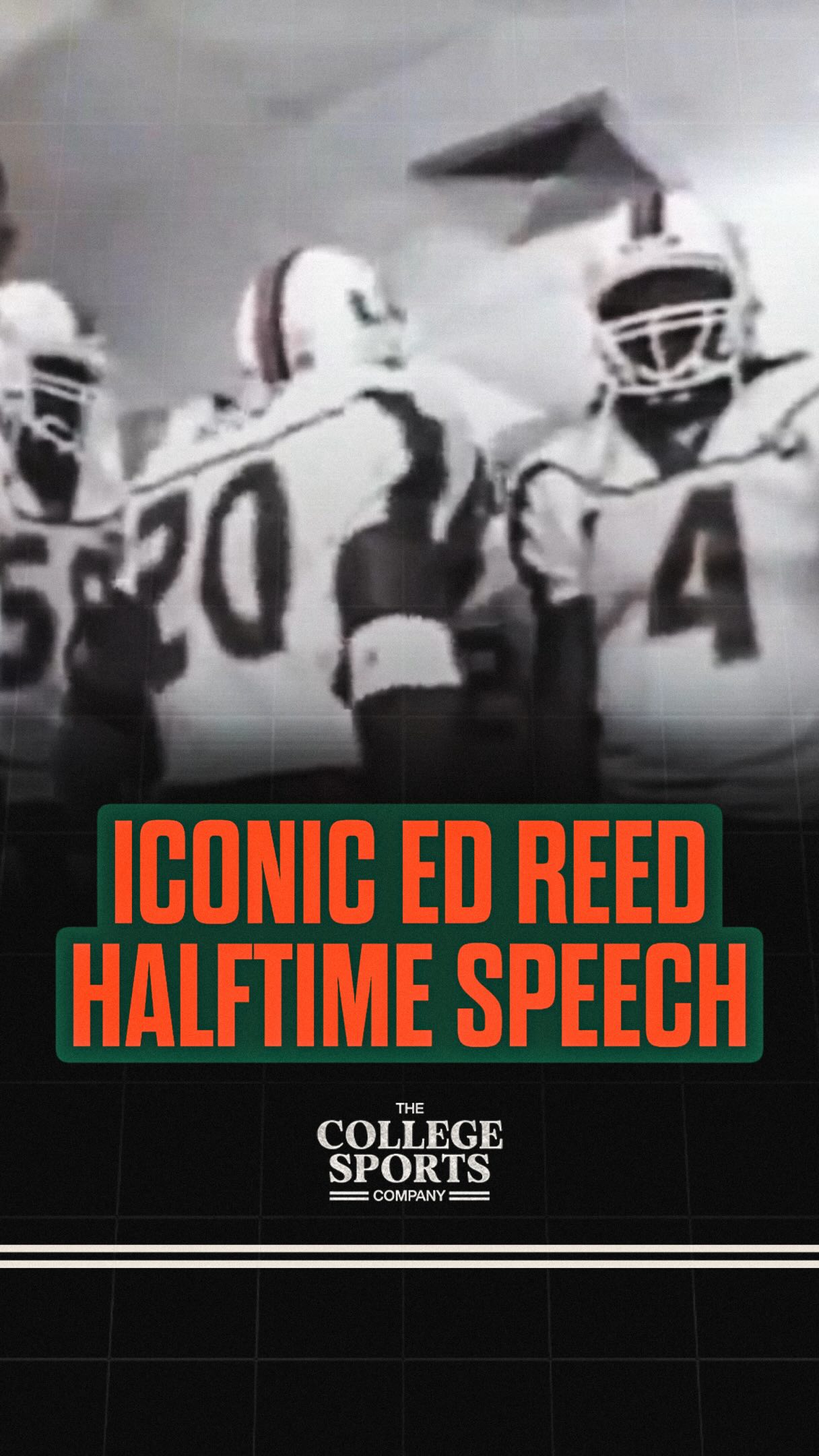 Posting one college football clip every day until the start of the season 🏈

When Ed Reed gave one of the most ICONIC locker room speeches of all time at halftime vs Florida State in 2001 🔥

Mind you they were up 21-13 at this point 😭

#miami #gocanes #football #cfb #collegefootball
