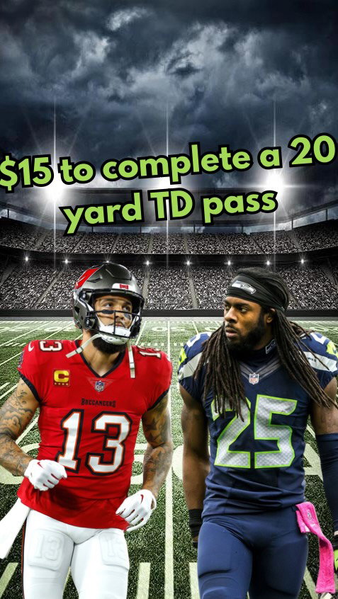 $15 to complete a 20 yard game winning TD pass #acshear #nflfilter #nfltrivia #15dollars #15dollargame