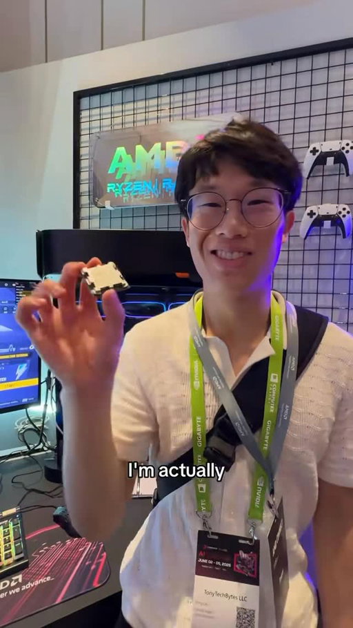 AMD is bringing back the Ryzen 7 5800X3D! Plus Ryzen 7 7700X3D and Radeon RX 9070 GRE 

@amd #amd #computex2026 #ryzen #5800x3d #tonytechbytes