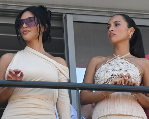 Ferrari WAGs meet in Monaco. Kim Kardashian and Alexandra Leclerc were spotted watching the race together from the Ferrari hospitality at the Monaco Grand Prix.
