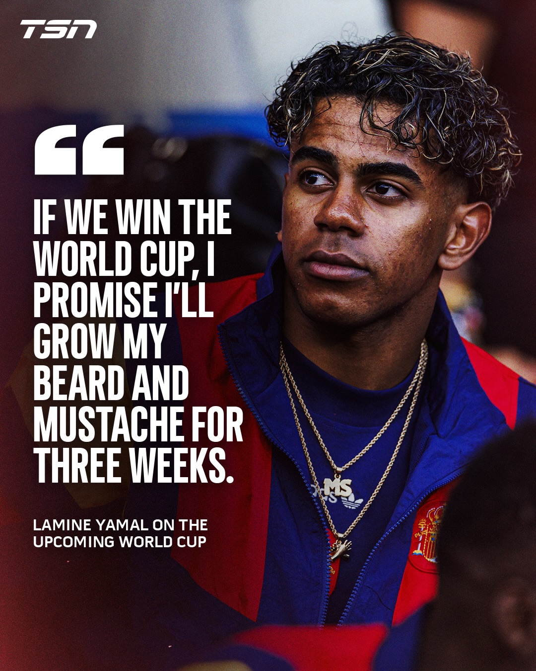 Lamine Yamal will be growing a playoff beard if Spain wins the #FIFAWorldCup.... Kind of 🤣🧔‍♂️

(h/t @fabriziorom)