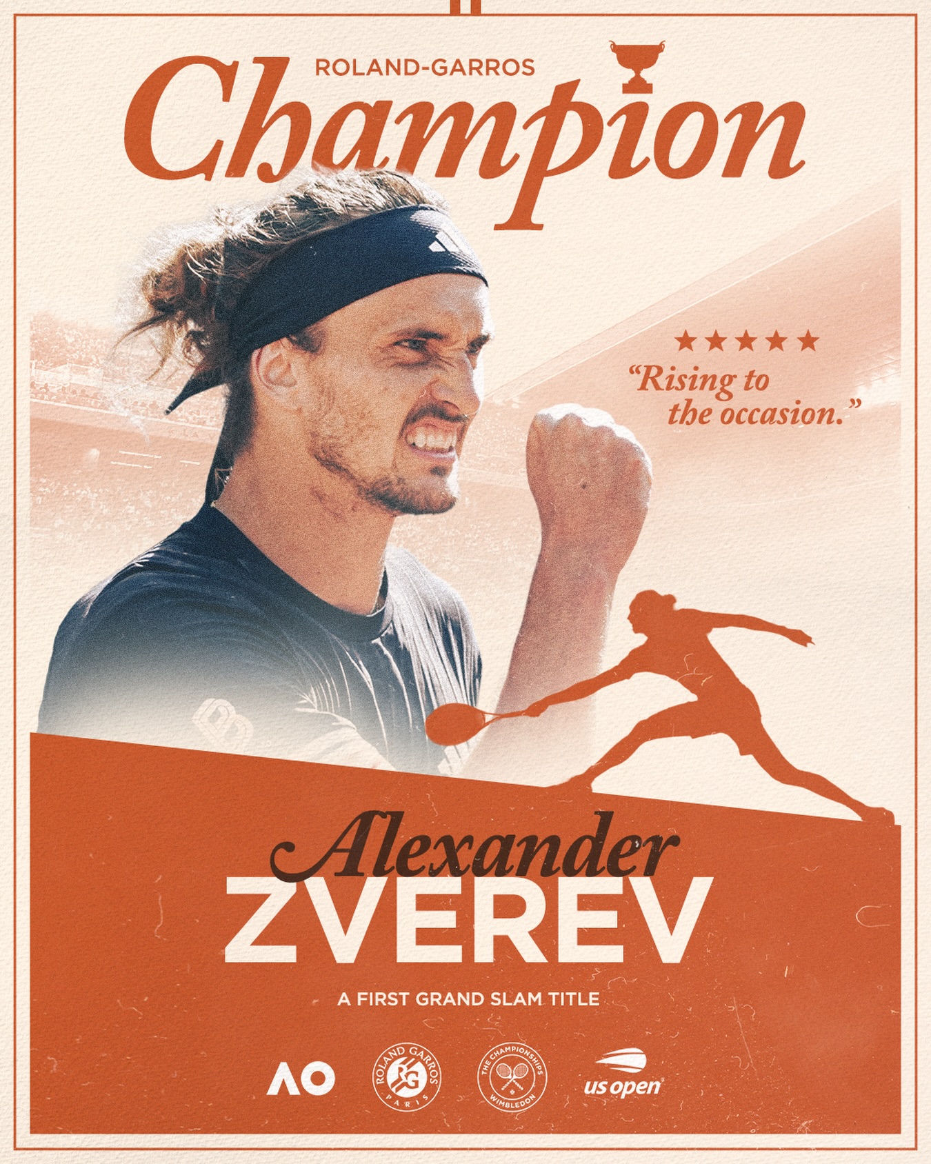 Alexander Zverev is a Grand Slam champion 🏆

He makes history as the first German to win the men’s singles title at Roland-Garros in the Open era 🇩🇪