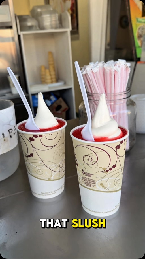 There’s nothing like a tart cherry slush with a swirl of vanilla soft serve from Bob’s Freeze in East LA on a hot day and @the_g_o_r_d_o_ and I had to pull up for a couple. 😮‍💨 Bob’s is an East LA institution open about 80 years. There’s a chance your great grandparents took your grandparents here and if you grew up in East LA, your parents definitely took you here – after school, after practice, whatever the occasion might have been. Cherry slush float with the vanilla is always my go-to. Remember, they’re cash only. Have you been to Bob’s? Like, comment or share this with a friend who should take you here! ✌️😎🍦🍒 #eastlosangeles #eastla #food #foodie #losangeles 

📲 Bob’s Freeze (no IG)
📍 5144 East Beverly Blvd.

Order
- Small Cheery Slush Float
- Chocolate Dipped Vanilla Soft Serve Cone