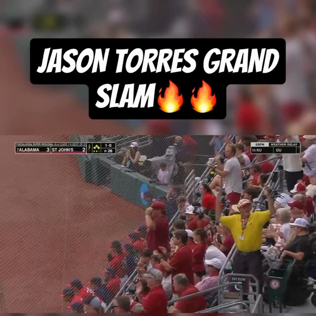 JASON TORRES GRAND SLAM ALABAMA LEADS 7-2 WITH A TRIP TO OMAHA ON THE LINE🥹🥹🥹

LET’S GOOOOOO