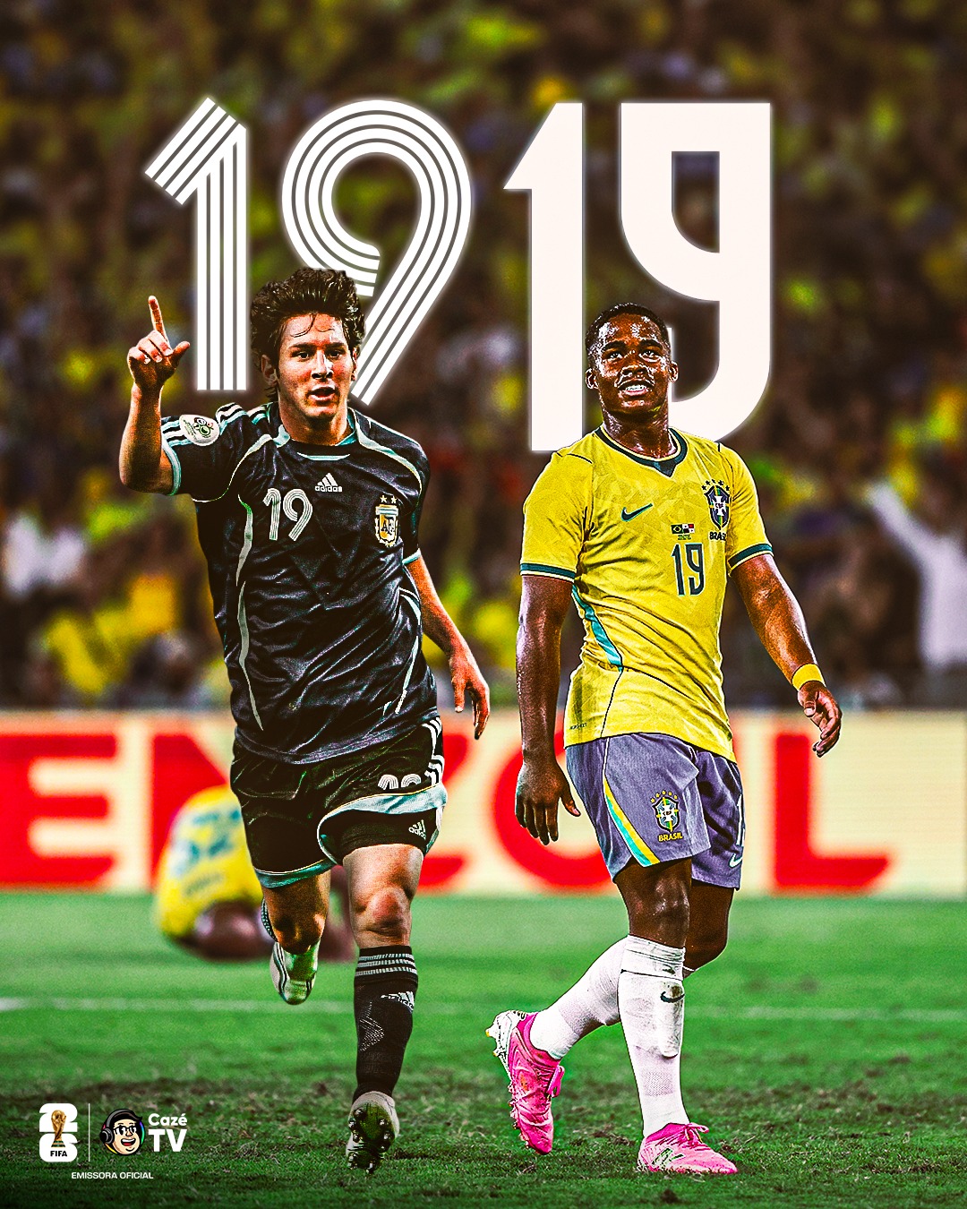 Em sua primeira Copa do Mundo, Lionel Messi, o prodígio da sua geração, usou a camiseta 19! 🇦🇷

Hoje no Brasil, a camiseta 19 também está com um menino prodígio: Endrick! 🇧🇷

SERÁ QUE UM DIA VAMOS VER ELE VESTIR A CAMISA 10 DA SELEÇÃO BRASILEIRA??? 👀🔜

#CoberturaCazéTV #CopaNaCazéTV #Endrick #cztv04 #cztv18